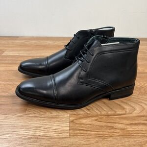 Amali Berino Black Ankle Short‎ Dress Boots Zip Men's Size 9 NEW